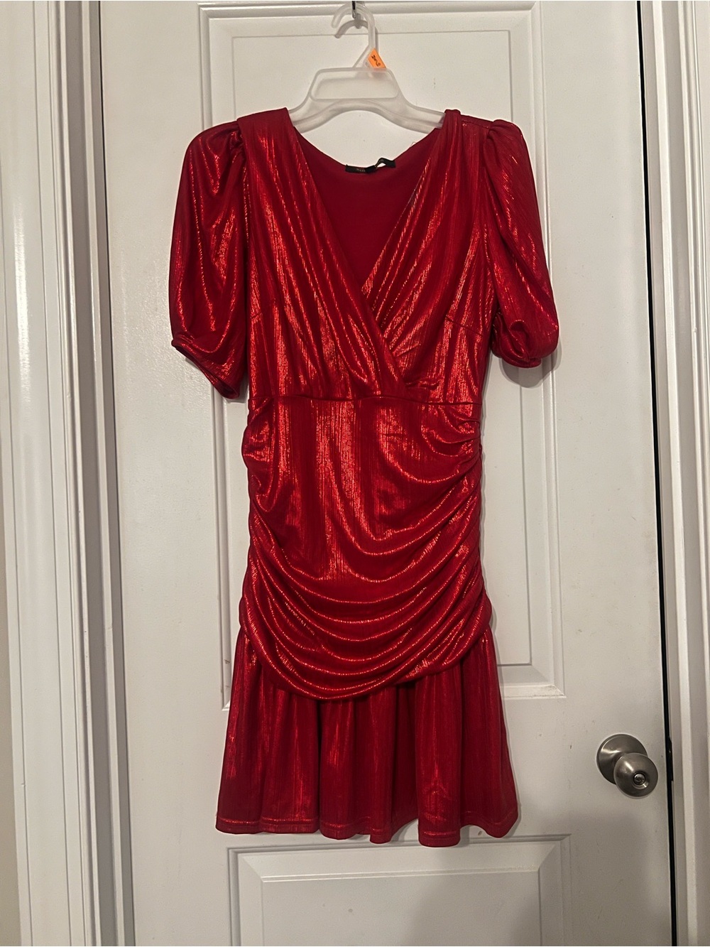SUGARLIPS Tabby Metallic Ribbed Ruched Mini Mermaid Dress| medium - Picture 3 of 7